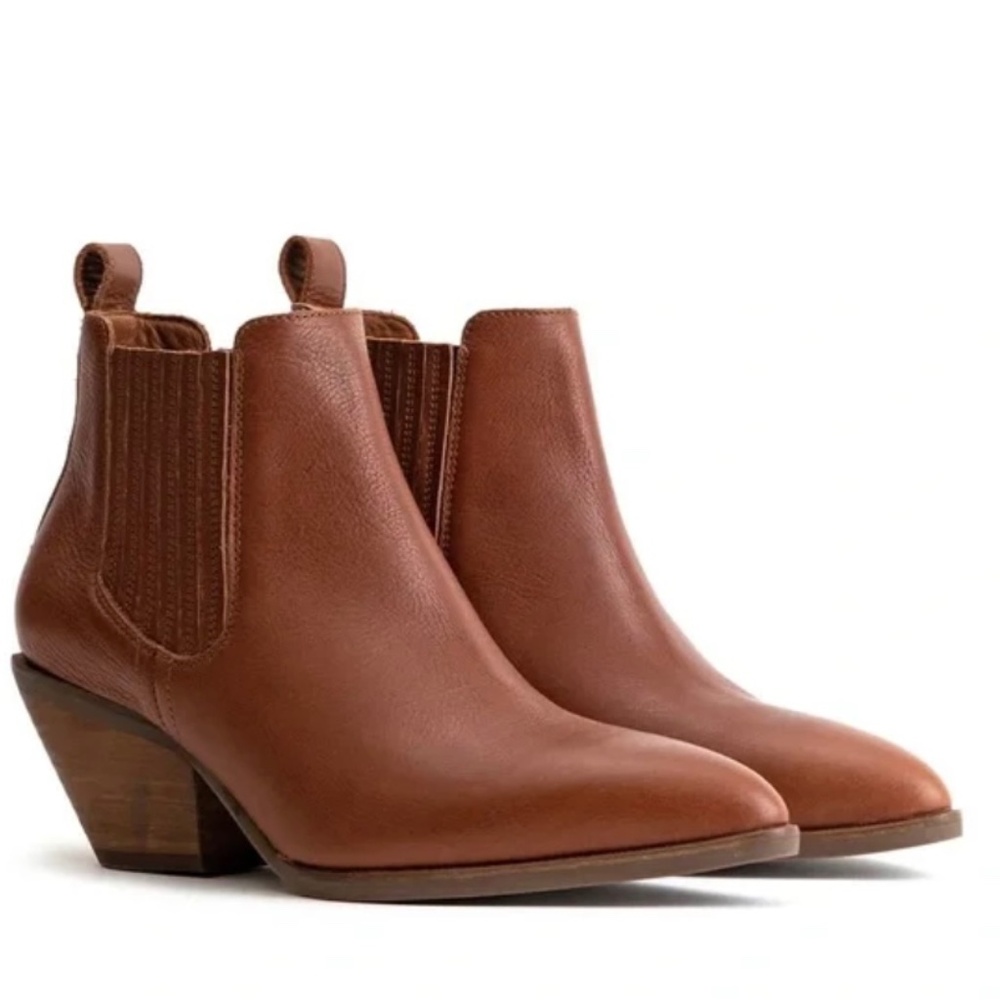 Patina leather ankle boots